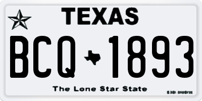 TX license plate BCQ1893