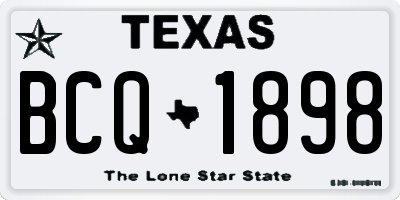 TX license plate BCQ1898