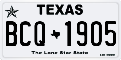 TX license plate BCQ1905