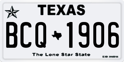 TX license plate BCQ1906