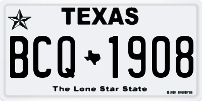 TX license plate BCQ1908