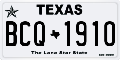 TX license plate BCQ1910