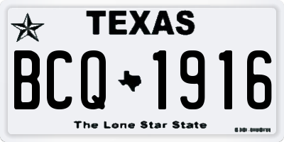 TX license plate BCQ1916