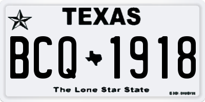 TX license plate BCQ1918