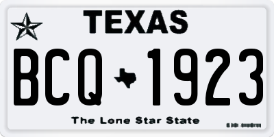 TX license plate BCQ1923