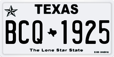 TX license plate BCQ1925