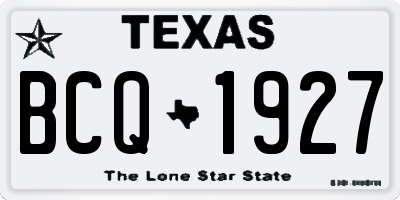 TX license plate BCQ1927