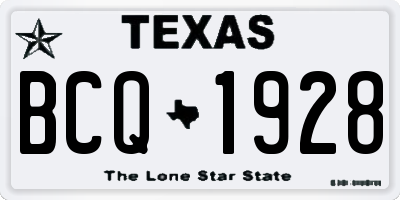 TX license plate BCQ1928