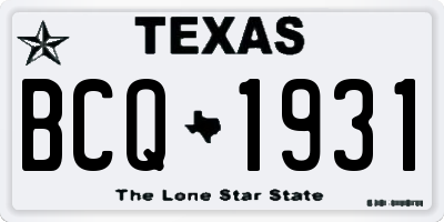 TX license plate BCQ1931