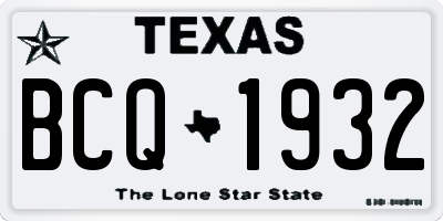 TX license plate BCQ1932