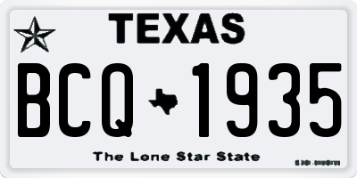 TX license plate BCQ1935