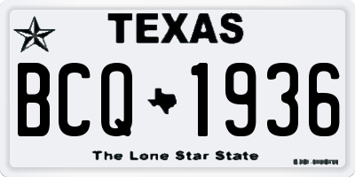 TX license plate BCQ1936