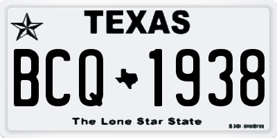 TX license plate BCQ1938