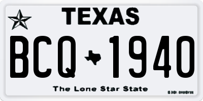 TX license plate BCQ1940
