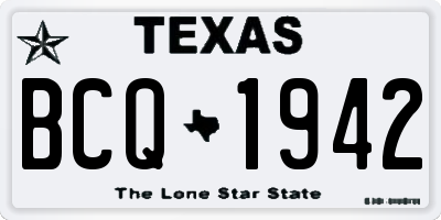 TX license plate BCQ1942