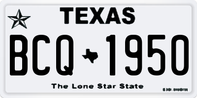 TX license plate BCQ1950
