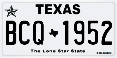TX license plate BCQ1952