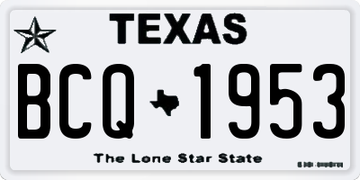 TX license plate BCQ1953