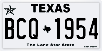 TX license plate BCQ1954