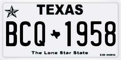 TX license plate BCQ1958