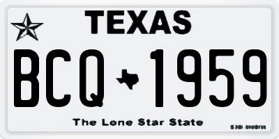 TX license plate BCQ1959