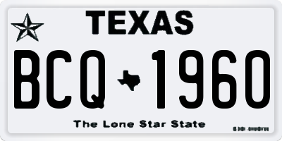 TX license plate BCQ1960