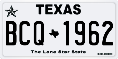 TX license plate BCQ1962