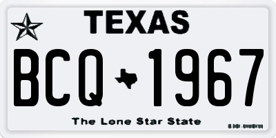 TX license plate BCQ1967