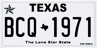 TX license plate BCQ1971