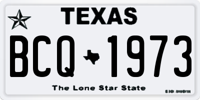 TX license plate BCQ1973