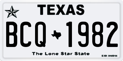 TX license plate BCQ1982