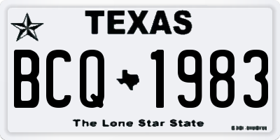 TX license plate BCQ1983