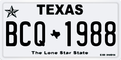 TX license plate BCQ1988