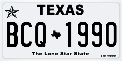TX license plate BCQ1990