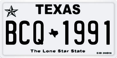 TX license plate BCQ1991