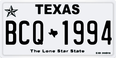 TX license plate BCQ1994
