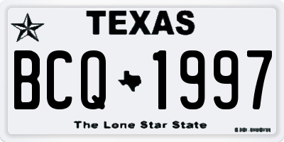 TX license plate BCQ1997