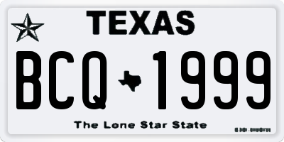TX license plate BCQ1999