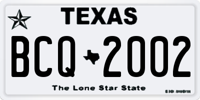 TX license plate BCQ2002