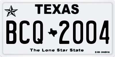 TX license plate BCQ2004