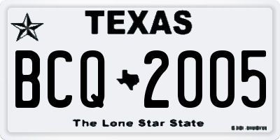 TX license plate BCQ2005