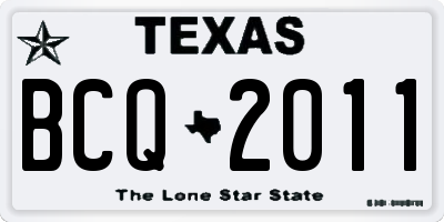 TX license plate BCQ2011