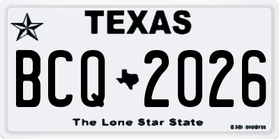 TX license plate BCQ2026