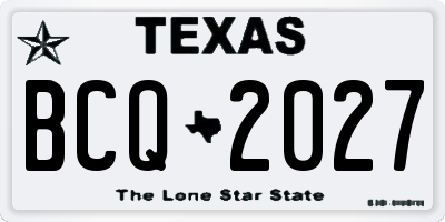 TX license plate BCQ2027