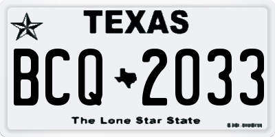 TX license plate BCQ2033