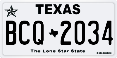 TX license plate BCQ2034
