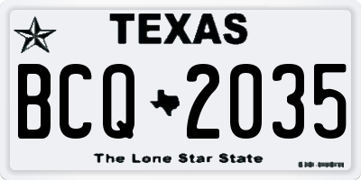 TX license plate BCQ2035