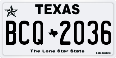 TX license plate BCQ2036