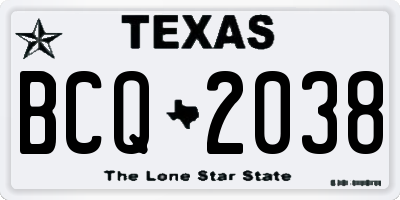 TX license plate BCQ2038