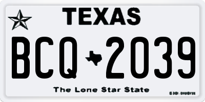 TX license plate BCQ2039